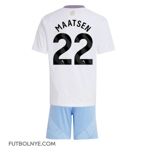 Camiseta Aston Villa Ian Maatsen #22 Visitante Equipación para niños 2024-25 manga corta (+ pantalones cortos)